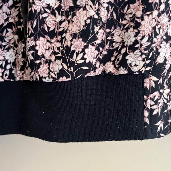 XXL A New Day Black Floral Spring Jacket with Velvet Sleeves - Picture 4 of 7